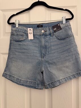 NWT Express High Rise Dad Denim Shorts